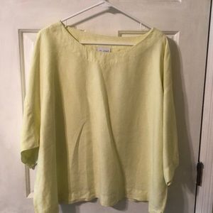 J.Jill “Pure Jill” yellow linen kimono-style top M